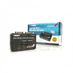 StarTech.com  2 Port Black USB KVM Switch Kit with Audio and Cables