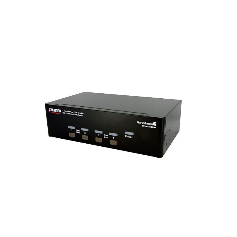 StarTech.com  4 Port Dual DVI USB KVM Switch with Audio &amp;amp; USB 2.0 Hub
