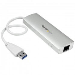 StarTech.com 3-Port Portable USB 3.0 Hub plus Gigabit Ethernet - Built-In Cable | StarTech.com Network Cards & Adapters