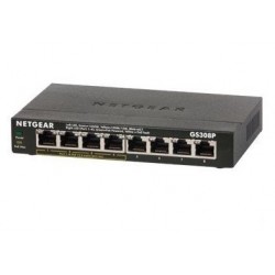NETGEAR GS308P Unmanaged Gigabit Ethernet (10/100/1000) Power over Ethernet (PoE) Black