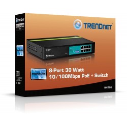 Trendnet TPE-T80 8-Port 30 Watt 10/100Mbps PoE+ Switch