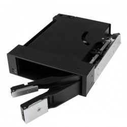 StarTech.com Dual Bay 5.25" Trayless Hot Swap Mobile Rack Backplane for 2.5" and 3.5" SATA/SAS HDD or SSD with Fan | StarTech.co