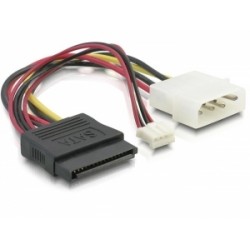 DeLOCK SATA 15pin Power / 4pin Molex + 4pin Power 0.12m Multicolour power cable