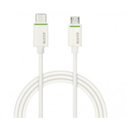 Leitz 63360001 1m Micro-USB B USB C Male Male White USB cable