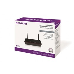 NETGEAR D6000 wireless router Gigabit Ethernet Dual-band (2.4 GHz / 5 GHz) Black