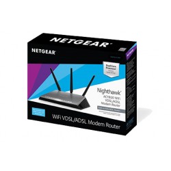 NETGEAR AC1900 Nighthawk wireless router Gigabit Ethernet Dual-band (2.4 GHz / 5 GHz) Black
