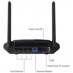 NETGEAR R6120 wireless router Fast Ethernet Dual-band (2.4 GHz / 5 GHz) Black
