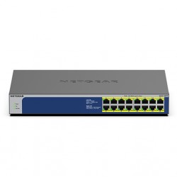 NETGEAR GS516PP Unmanaged Gigabit Ethernet (10/100/1000) Power over Ethernet (PoE) Blue, Grey