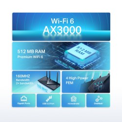 TP-Link Archer AX3000 Dual Band Gigabit Wi-Fi 6 Router