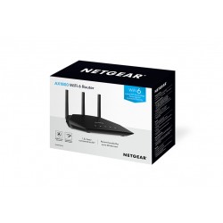 NETGEAR Nighthawk 4-Stream AX1800 WiFi 6 Router (RAX10) wireless router Gigabit Ethernet Dual-band (2.4 GHz / 5 GHz) Black