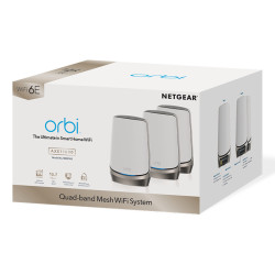 NETGEAR Orbi Quad-band RBKE963 AXE11000 WiFi 6E Mesh System Quad-band (2.4 GHz / 5 GHz-1 / 5 GHz-2 / 6 GHz) Wi-Fi 6 (802.11ax) G