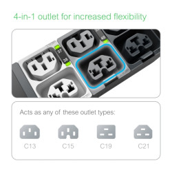 APC APDU10450ME power distribution unit (PDU) 48 AC outlet(s) 0U Black