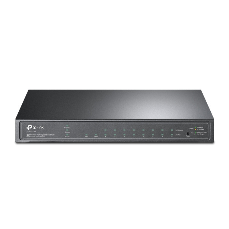 P-Link JetStream 8-Port Gigabit Smart PoE+ Switch with 2 SFP Slots