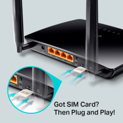 P-Link Archer MR200 wireless router Fast Ethernet Dual-band (2.4 GHz / 5 GHz) 4G Black