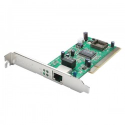 D-Link  32-bit PCI. 10/100/1000Mbps autosense. Full Duplex. TP connector